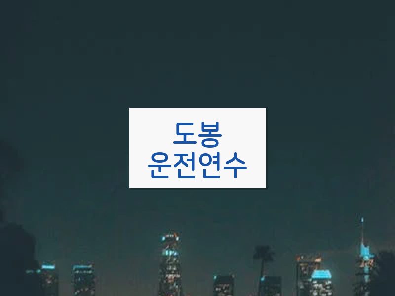 도봉운전연수 후기
