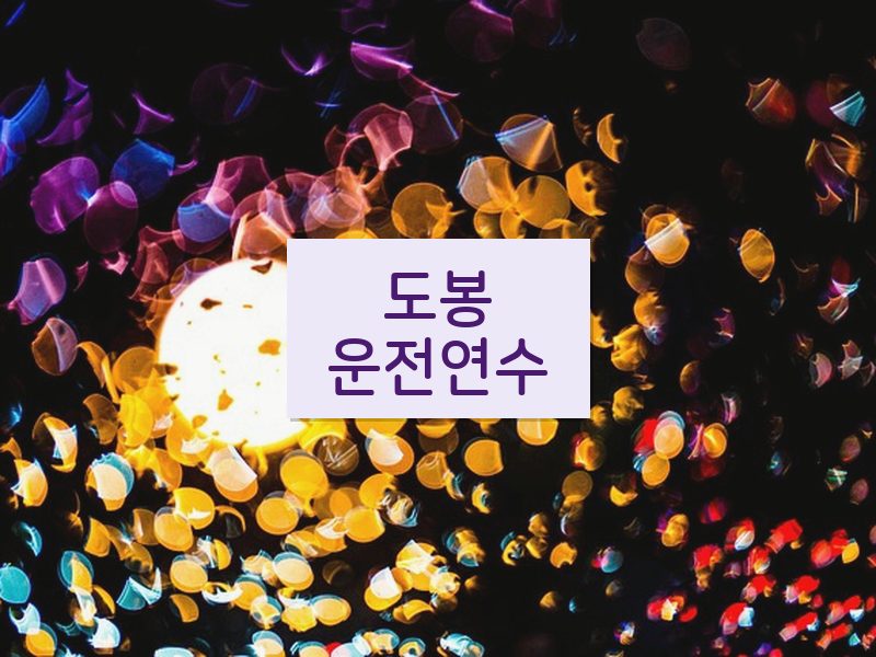 도봉운전연수 후기