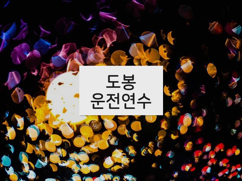 도봉운전연수 후기