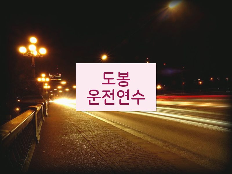 도봉운전연수 후기