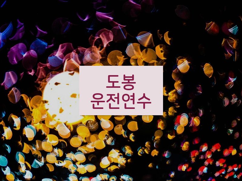 도봉운전연수 후기