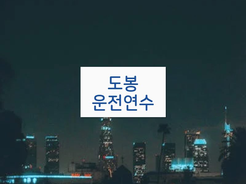 도봉운전연수 후기